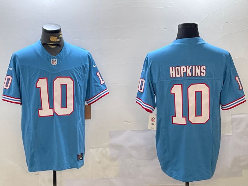 Men Tennessee Titans #10 Hopkins Light Blue Throwback Three generation 2024 Nike Limited NFL Jersey style 1->tennessee titans->NFL Jersey